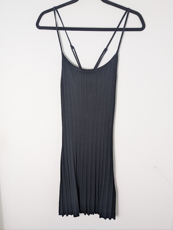 Abercrombie & Fitch Dresses & Skirts - Abercrombie & Fitch Ribbed Mini Dress Size Small Black Cross Back Straps EUC